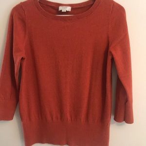 Women’s LOFT 3/4 sleeve crew neck sweater orange M